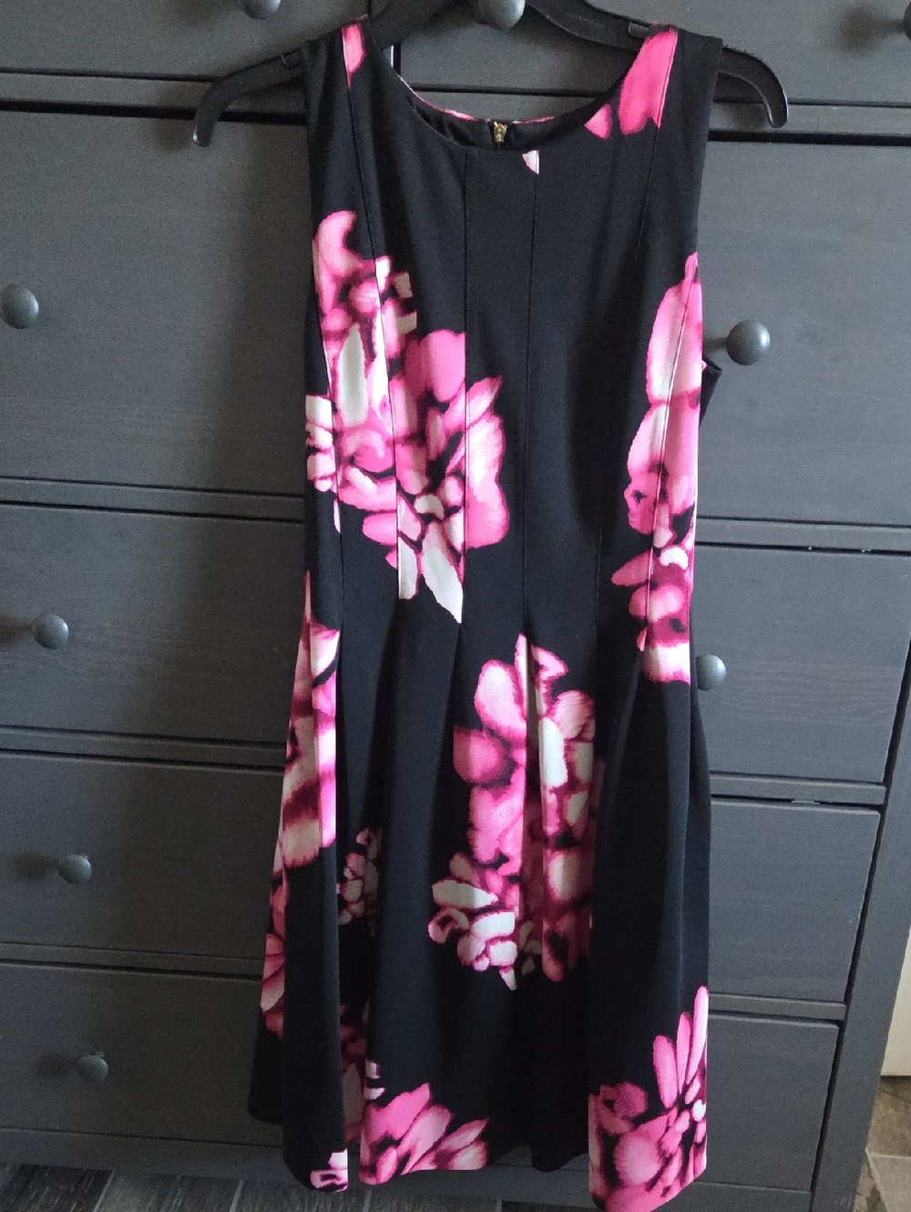 Calvin Klein Black Dress with Pink Floral Print